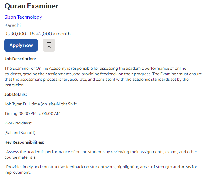 Quran Examiner 
Online Teachers 
