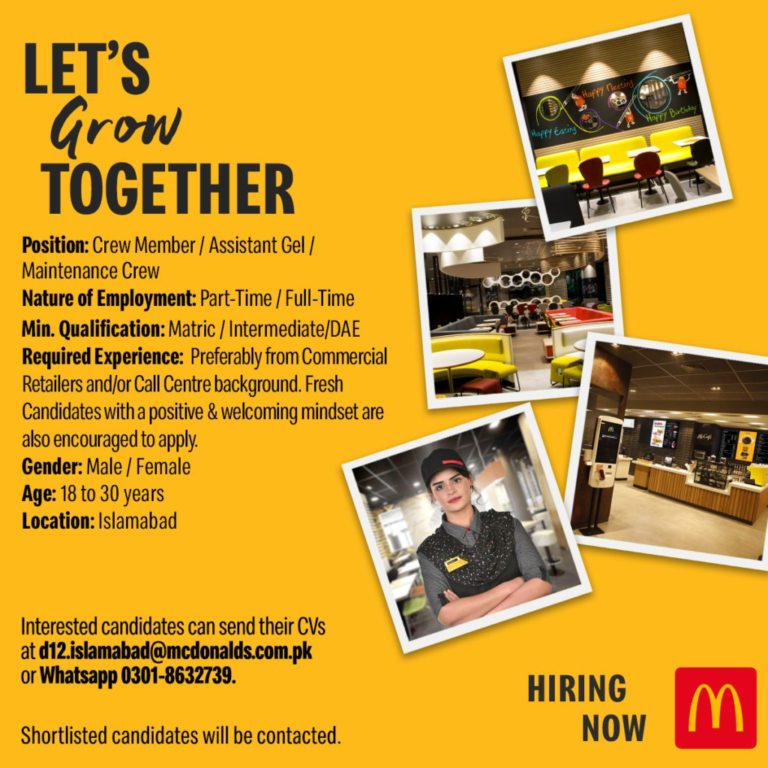 Join the McDonald’s team in Islamabad for exciting career opportunities in 2023!